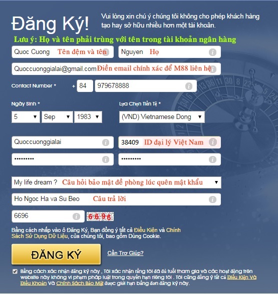 Đăng ký M88 - Hướng dẫn đăng ký tài khoản M88
